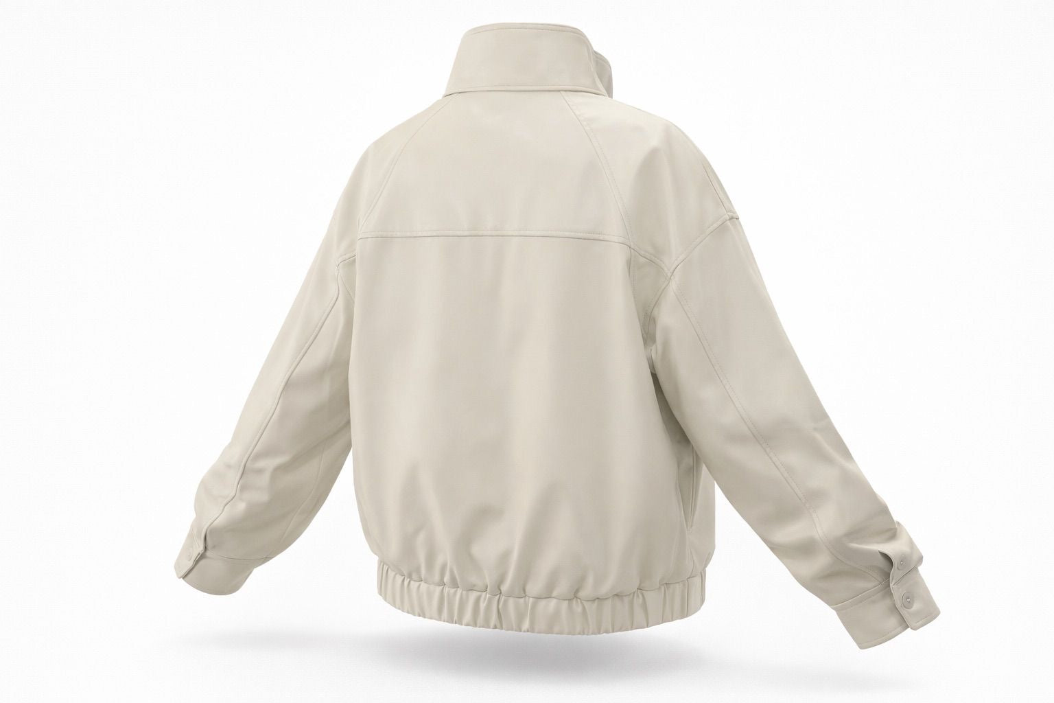 VESTE COURTE EN CUIR VEGAN À COL MONTANT