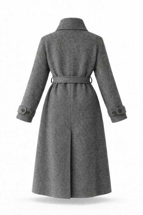 MANTEAU LONG CROISÉ EN LAINE